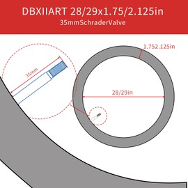 Heavy Duty Bike Tubes 2PCS 16"/ 20"/ 24"/ 26"/27.5" x1.75/1.9/2.0/2.1/2.125 Schrader Valve Bicycle Inner Tubes (28/29x1.75/2.125)