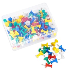AMUSIGHT 60Pcs Push Pins for Bulletin Board, Thumb Tacks for Cork Board, Colorful Plastic Head, Steel Tip, Thumbtacks for Wall Poster Photo Maps Pictures Office Home Decor