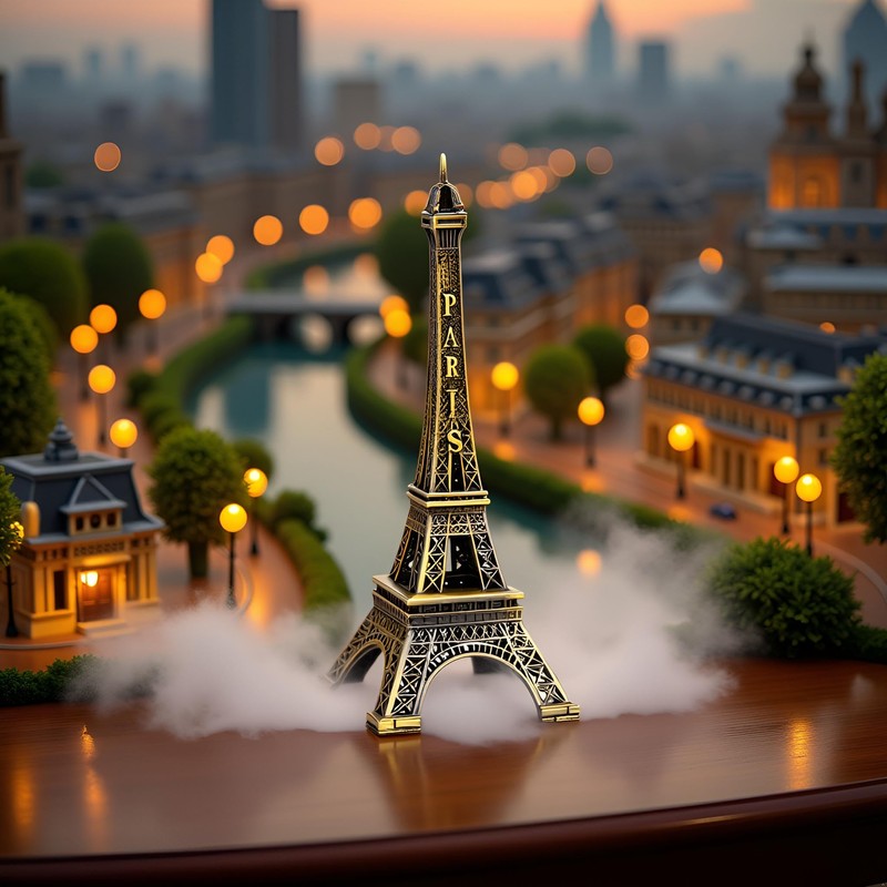 Wpppan 1Pc Gold Eiffel Tower Statue - Mini Artificial Metal