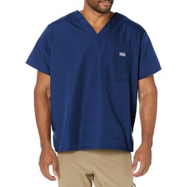 Cherokee Men's Big and Tall Originals V-Neck Scrubs Shirt, Navy, XXXX-Large