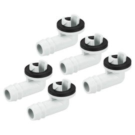 sourcing map Pack of 5 Air Conditioner Drain Connector 15 mm Angle for Windows AC Beige