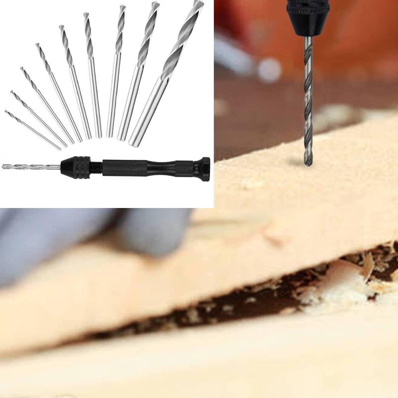 26-Piece Precision Pin Vise Hand Drill Set with Twist Drill