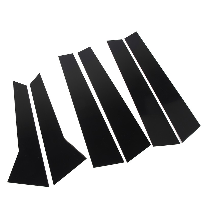 6Pcs B Pillar Posts Trim Glossy Black Exterior Window Decal
