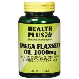 Health Plus Omega Flaxseed Oil 1000mg Omega-3, Omega-6 & Omega 9 Supplement - 90 Capsules
