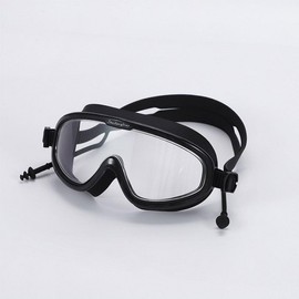 Earplug Integrated Anti-Fog Swimming Goggles LMCF-0163 White