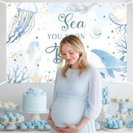 Sea You Soon Baby Shower Backdrop Under The Sea Welcome Baby Banner 5x3ft