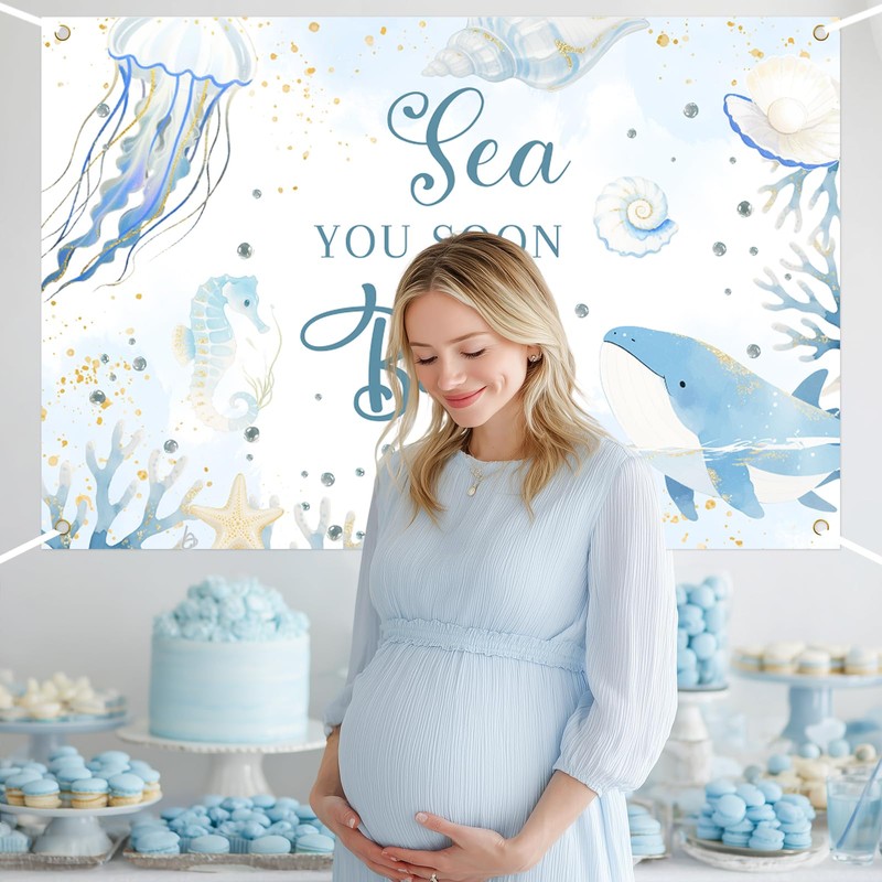 Sea You Soon Baby Shower Backdrop Under The Sea Welcome