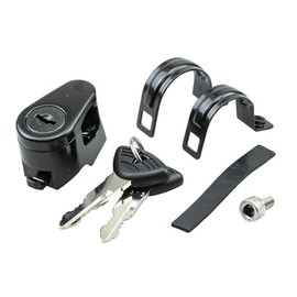 キジマ(Kijima) 汎用 バイクパーツ ヘルメットロック ホルダー ハンドルクランプタイプ スチール製 盗難防止 22.2mm/25.4mm ブラック 303-1624