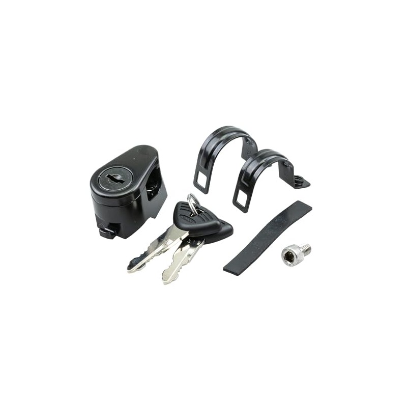 キジマ(Kijima) 汎用 バイクパーツ ヘルメットロック ホルダー ハンドルクランプタイプ スチール製 盗難防止 22.2mm/25.4mm ブラック