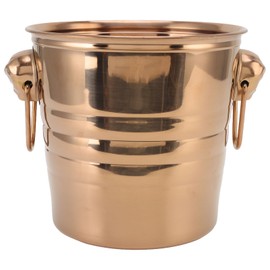 Wine Bucket 201 Stainless Steel Integral Molding Double Layer Design Large Mouth Style Bar Wine Cooler for Bar KTV Rose Gold