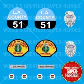 LJN Emergency Sticker Custom Vinyl Pre-Cut for 8" Action Figure