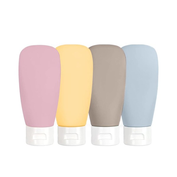 WUZAIYEHONG Silicone Travel Bottle Toiletries, TSA approved 2-ounce leak-proof silicone