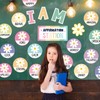 FYSUIMU 25Pcs Spring Pastel Daisy Affirmation Station Bulletin Board Set