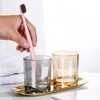 Gaolinci 2 Pcs Classic Clear Cylindrical Glass Mouthwash Cups, Bathroom