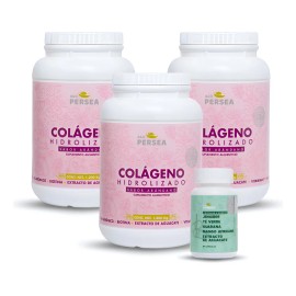 A&G Persea - Pack 3 Colageno Hidrolizado en polvo sabor Arándano 1.2 Kg C/u - Reforzado con Extracto de Aguacate, Ácido Hialurónico, Vitaminas y Minerales