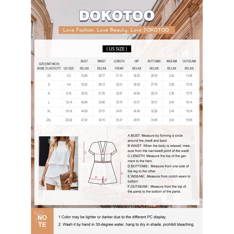 Dokotoo - overol sin mangas con cuello halter para mujer,