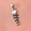 Unbranded 0.15ctw White or Blue Diamond Fish Pendant Rhodium &