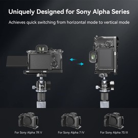SMALLRIG Foldable L-Bracket for Sony A7R V / A7 IV / A7S III, L-Bracket Foldable Side Plate for Arca-Swiss Supports Quick Change Between Horizontal and Vertical Recording - 3984