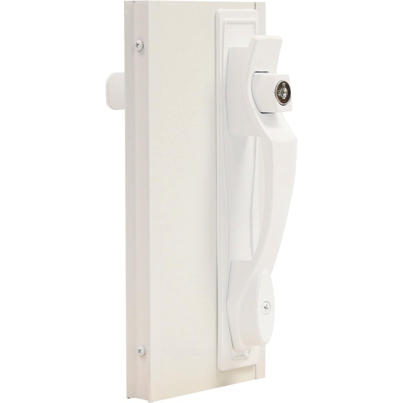 Larson Certified Storm Door White Push-Button Heavy-Duty Latch with Key