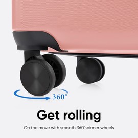 OLIXIS 28 Inch Luggage, Hardside Checked Suitcase with Spinner Wheels, Lightweight ABS Hard Shell Travel Luggage, TSA Approved Lock, Expandable Large Suitcase for Business & Travel–Pink