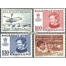 Denmark - Greenland 100,101-102,104 (complete.issue.) unmounted mint/never hinged ** MNH 1977 Post, Margrethe, brönlund (Stamps for collectors) Airplanes/Balloons/Zeppelins/Aviation