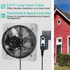 Hipoilk 10 Inch Shutter Exhaust Fan with Thermostat and Speed