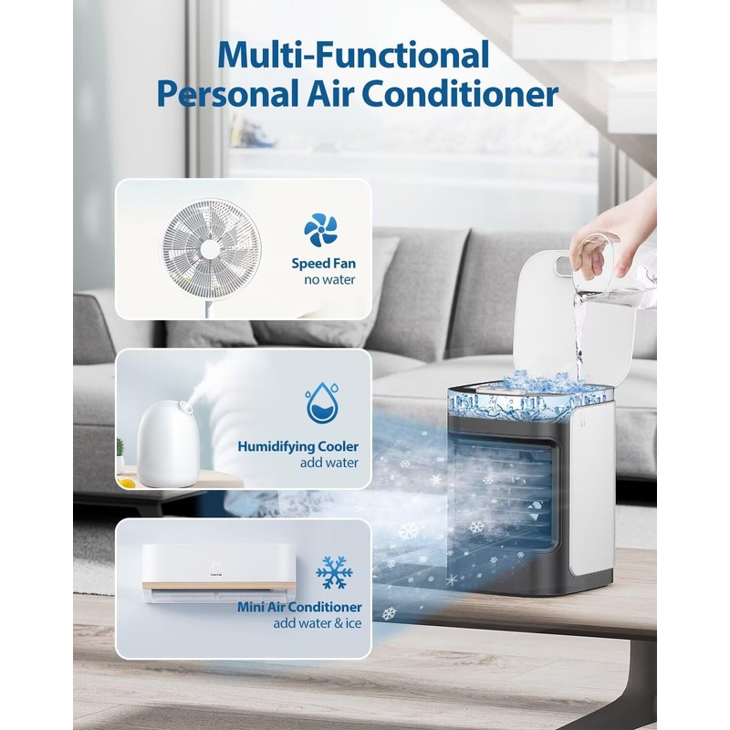 Mini Portable Air Conditioners, Personal Air Conditioner for room, Portable