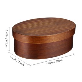 UPKOCH Japanese Bento Box, Wood Bento Lunch Box, Leakproof Food Container, Insulated Sushi Box for Adults, Meal Prep Container, Coffee Color, 7.07x511x2.44 inch, Single Layer, 501-800ML