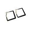 COLORFUL BLING Big Square Geometric Hoop Earring Multicolor Enamel Round