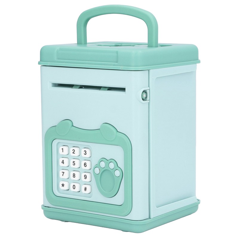 Fingerprint Password Cash Piggy Bank for Kids Auto Scroll Paper