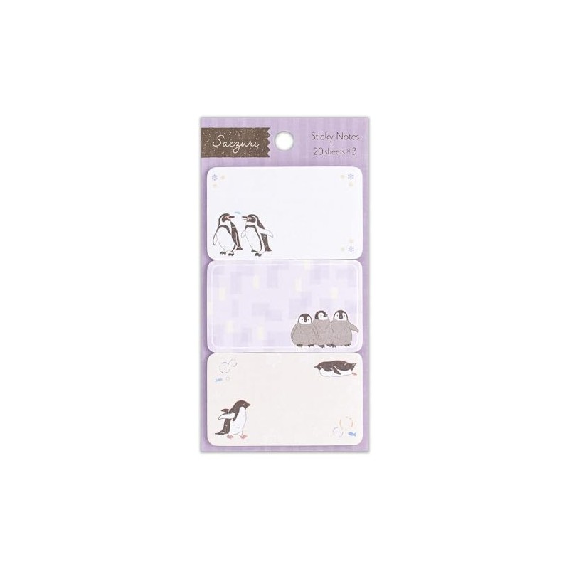 Nuby Sticky Twitter Penguin | Sticky Notes, 3 Patterns, 60