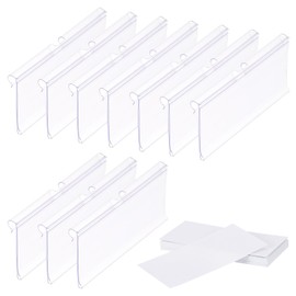 PATIKIL Pack of 50 Wire Shelf Labels Holder Plastic Storage Boxes Clip Goods Sign Display Holder Labels Holder for Market Retail Shop and Pantry (1.65 x 3.15 Inches)