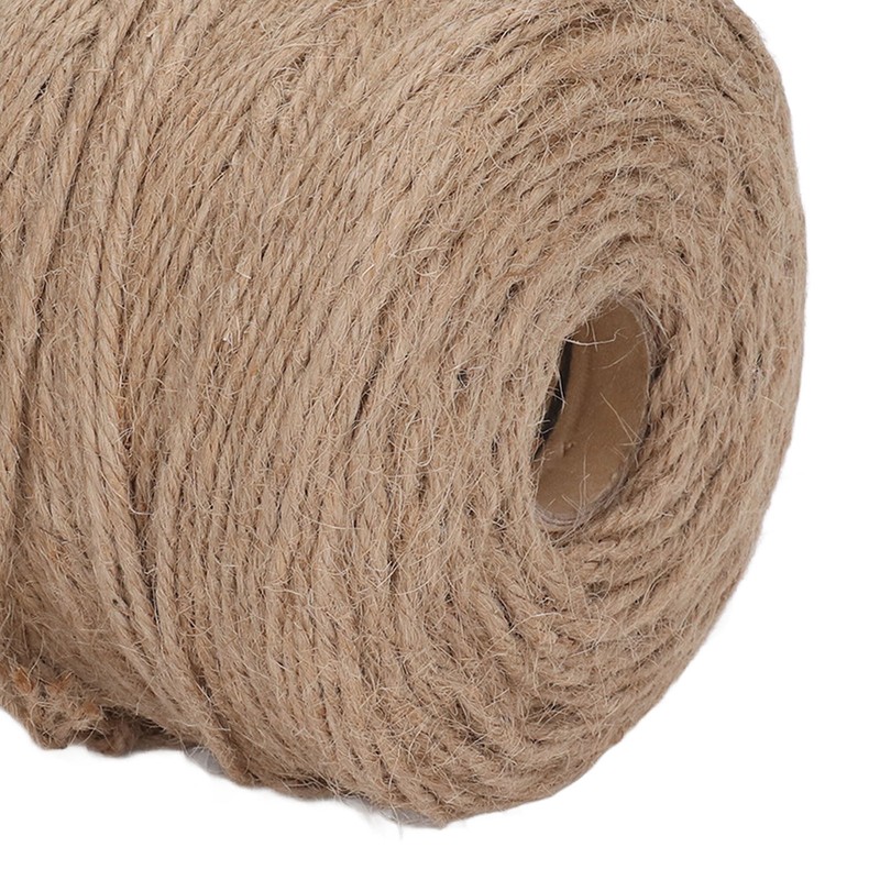 200m Natural Jute Twine 3mm Dia 4 Strand Safety Protective