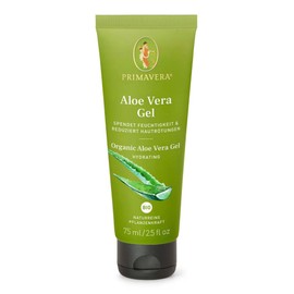 PRIMAVERA Aloe Vera Gel Organic 75 ml - Natural Plant Power - with Fresh Aleo Vera Juice - After Sun Care - Fragrance and Colour Neutral - Moisturising - Soothes, Reduces Skin Redness - Vegan