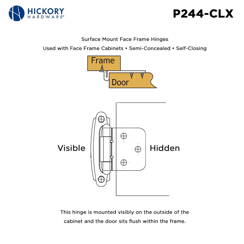 Hickory Hardware P244-CLX Variable Overlay - Easy Installation - Traditional