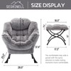 SESHINELL Lazy Chair with Ottoman, Modern Accent Chair Lounge Leisure