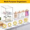 Qeosvve 6 Pack Clear Stackable Storage Drawers & Qtip Holder