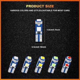 HEVLE 12PCS T5 LED Bulb, led dash light bulbs, 3030 Chips Super Bright 74 73 37 2721 LED Light Bulbs Canbus Error Free for Auto Car Dashboard Dash Instrument Panel Gauge (Ice blue)