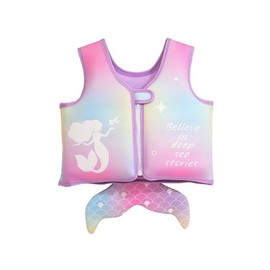 Kids' Floating Vest & Swimming Ring Life Jacket Pink Mermaid 4ea
