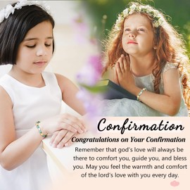 UPROMI Confirmation Gifts for Teen, Confirmation Sponsor Gifts for Teenage Bracelet Catholic Christian Religious Gifts Confirmation Decorations Card