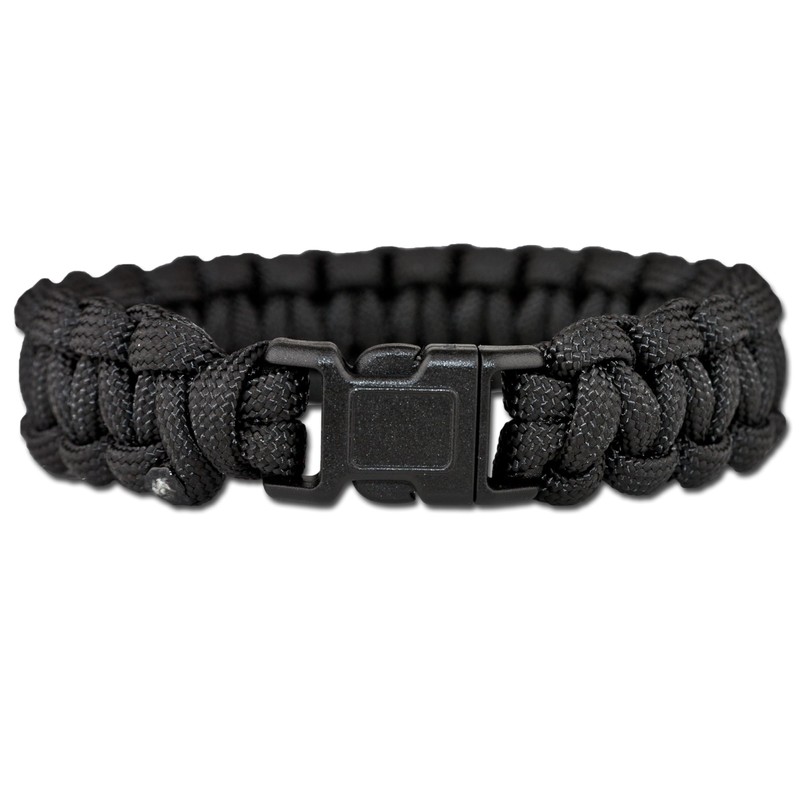 Parachute Cord Survival Bracelet Black, s