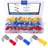 Glarks 140pcs 22-16/16-14/12-10 Gauge Semi-Insulated Piggy Back Spade Quick Splice