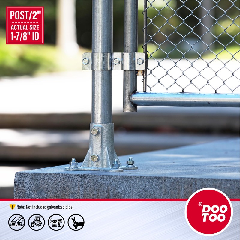 DooToo Chain Link Fence Post Flange - 2" Heavy Duty