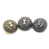 Pack of 5 Vintage Lion Pattern Stem Metal Buttons Round
