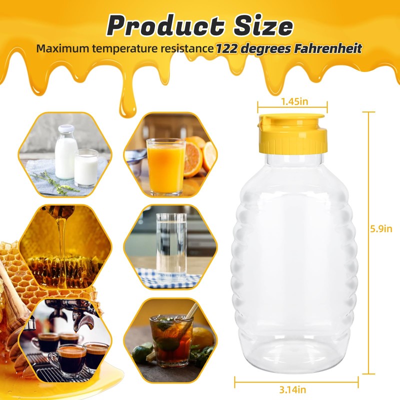 PPXHFV 24 Pack Honey Bottle, Honey Bottles Squeeze 16 oz,With