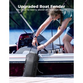 KEMIMOTO Boat Fenders, Boat Bumpers for Docking with Lope, Upgraded Boat Bumpers, Boat Fender for Docking for Pontoon, Jon Boat, Gray, 1 PC