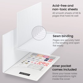 ARTEZA Pocket Notebooks, Set of 12.7 cm x 20.3 cm, 40 Sheets Each, Butterfly Designs, 2 Dotted, 2 Ruled, and 1 Blank Softcover Journal with Smooth Paper, Art Supplies for Writing and Sketching