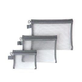 Mini Pouch, Set of 3 Sizes, Mesh Makeup Pouch, Cosmetic Storage, Nylon Pouch, Small Item Pouch, Ultra Lightweight, Translucent, Simplified, Portable, Everyday Use, Travel, Business Trip, translucent