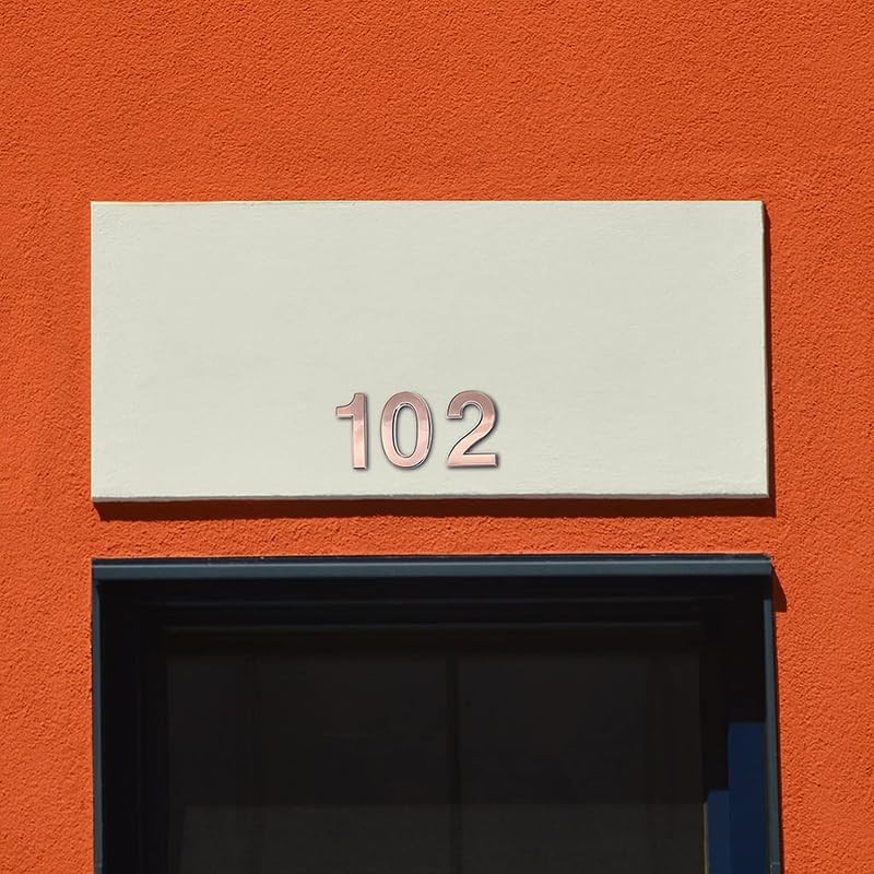 AIMALL 2 Number Sticker Plate for Door Address, Copper Plated