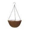 14" Resin Woven Hanging Basket, Espresso Brown, Hangings Basket